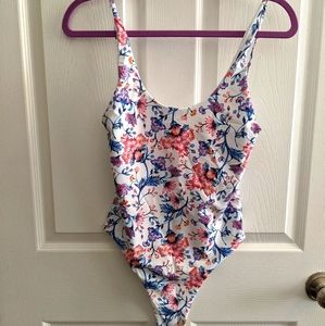 NWT one piece white floral bathing suit